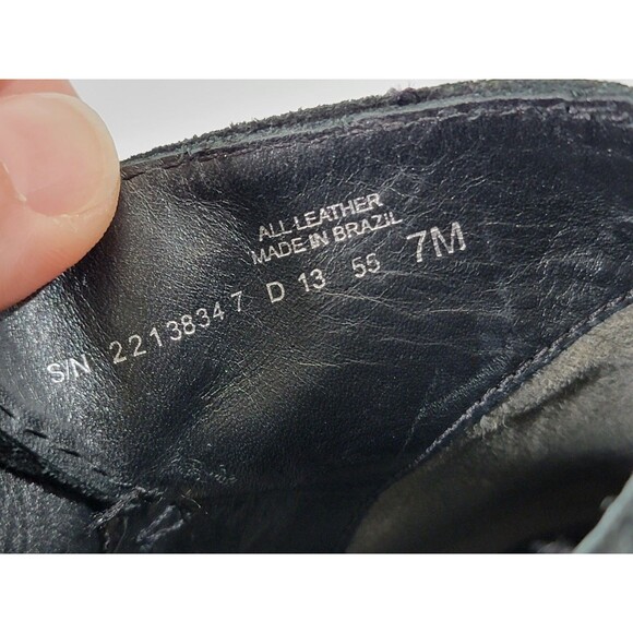 MDS Women's Size 7M Tory Burch Leena Black Suede Leather Zipper Ankle Boots GUC - Picture 8 of 12